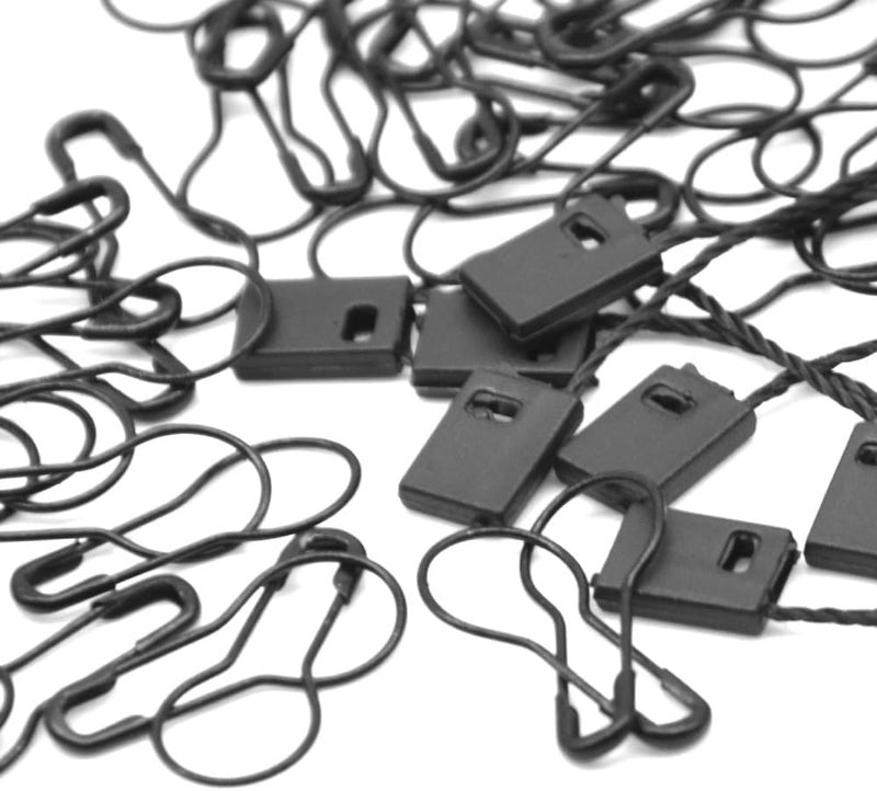 Hocansen 1000Pcs Hang Tag Fastener and 1000Pcs Safety Pins Black Hanging Tag Nylon String Snap Lock Metal Ground Pins for Clothing Tags and Labels (Black/BZ-GS) - Image 5